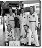 1960s Miss Lube Rack With Fashion Model And Crew Canvas Print
