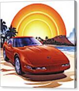1989 Corvette Sunset Canvas Print