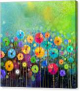 Abstract Floral Watercolor Painting Canvas Print