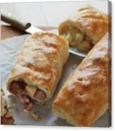 Bedfordshire Clanger English Pastry Parcel, One Half With Savoury Filling And The Other With Sweet #2 Canvas Print