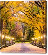 Central Park At The Mall In New York #2 Canvas Print