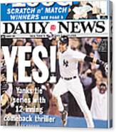 Daily News Front Page Derek Jeter Canvas Print