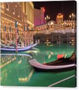 Las Vegas River Gondolas At Night #2 Canvas Print