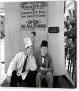 Oliver Hardy And Stan Laurel In Pack Up Your Troubles -1932-. #2 Canvas Print