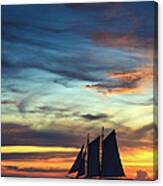 Sailboat At Sunset #2 Canvas Print