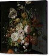 Still Life With Flowers In A Glass Vase. #2 Canvas Print