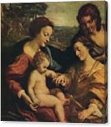 The Mystic Marriage Of St Catherine Canvas Print