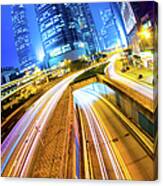 Traffic In City At Night #2 Canvas Print