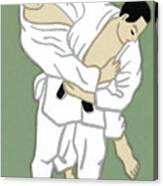 Two Men Practicing Karate #2 Canvas Print