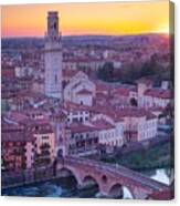 Verona, Italy. Aerial Cityscape Image #2 Canvas Print