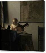 Young Woman With A Lute Canvas Print