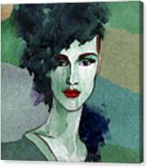 Woman Face Hand Painted Fashion Canvas Print