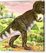 Dinosaur In The Jungle #3 Canvas Print