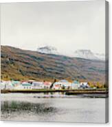 Fishing Village On The East Coast Of Iceland #3 Canvas Print