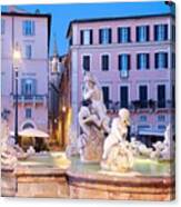 Fountains In Piazza Navona In Rome #3 Canvas Print