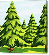 Pine Trees Canvas Print