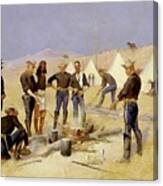 Roasting The Christmas Beef In A Cavalry Camp Canvas Print