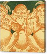 Three Monkeys #3 Canvas Print