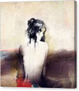 Woman Portrait  Abstract  Watercolor Canvas Print