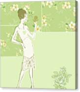 Woman With Flowers #4 Canvas Print