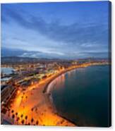 Aerial View Of Barcelona Beach #7 Canvas Print