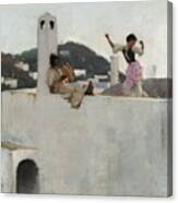 Capri Girl On A Rooftop Canvas Print