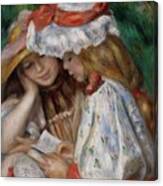 Two Girls Reading Canvas Print