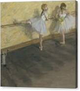Dancers Practicing At The Barre Canvas Print