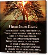 A Beautiful Pagan Summer Solstice Original Blessings Poem With Oak Tree And Sun Canvas Print