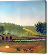 A Crucial Delay, Antietam, Burnside Bridge Canvas Print