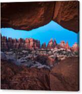 A Glimpse Of The Needles District In Canyonlands Canvas Print