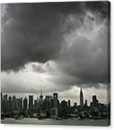 A Low Layer Of Dark Clouds Hangs Over Canvas Print