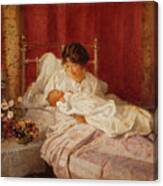 A Mother With Her Baby, 1916 Canvas Print