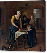 A Peasant Family At Meal-time Grace Canvas Print