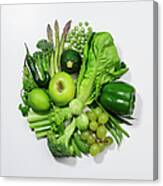 A Selection Of Green Fruits & Canvas Print