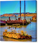 Abandoned Boats Benicia Bay Canvas Print