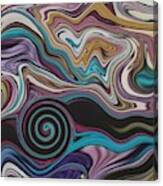 Abstract Art - Colorful Fluid Painting Marble Pattern Colorful Canvas Print