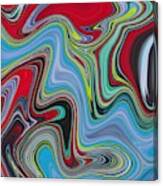 Abstract Art - Colorful Fluid Painting Marble Pattern Red And Blue Canvas Print