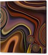 Abstract Art - Orange And Brown Fluid Painting Marble Pattern Canvas Print