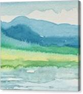 Abstract Blue Landscape Canvas Print