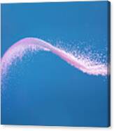 Abstract Pinkwhite Wave On Blue Canvas Print