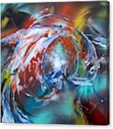 Abstract White Tri Fantail Goldfish Canvas Print