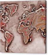 Abstract World Map - 05 Canvas Print