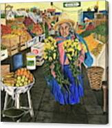 Abuela At The Marketplace Canvas Print
