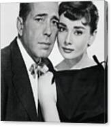 Actors Humphrey Bogart And Audrey Canvas Print