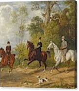 Adam, Emil 1843 Munich - 1924 Ibid Horseback Riding In The Park Canvas Print