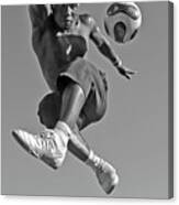 Aerial Dance With A Soccer Ball Canvas Print