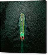 Aerial Top View Oil Ship Tanker Canvas Print
