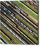 Aerial View Of A Railway Canvas Print