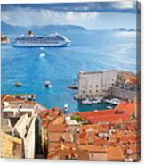 Aerial View Of Dubrovnik Old Town Canvas Print